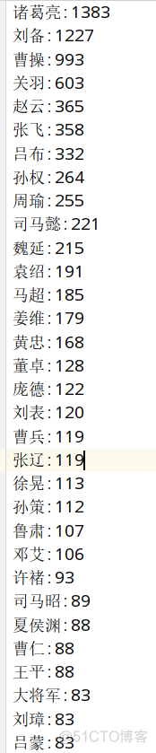 python三国演义人物出场统计代码含义 三国演义人物出场顺序python_词频_07