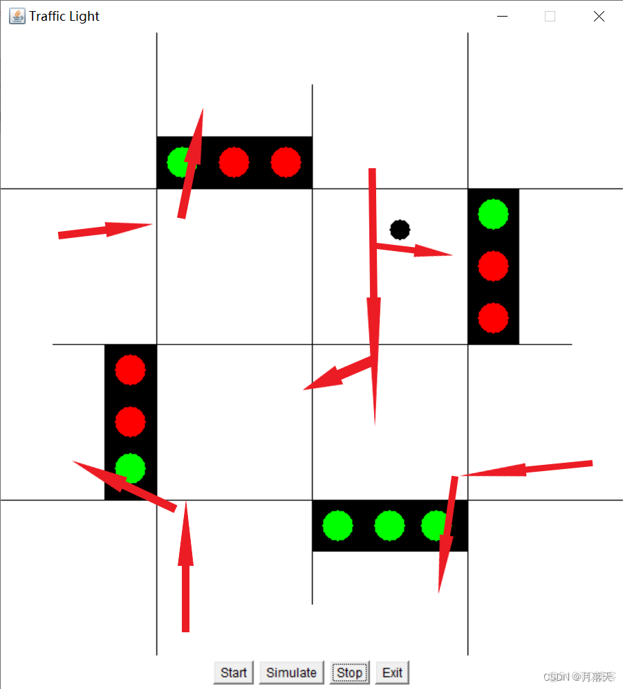 JAVA 十字路口 红绿灯 小程序 java红绿灯模拟_ide_07