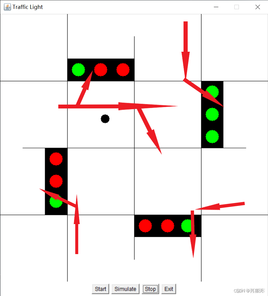 JAVA 十字路口 红绿灯 小程序 java红绿灯模拟_JAVA 十字路口 红绿灯 小程序_08