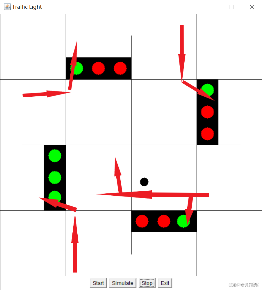 JAVA 十字路口 红绿灯 小程序 java红绿灯模拟_监听器_09