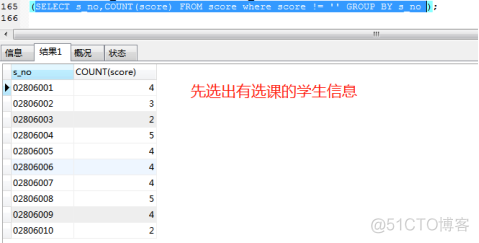 查询所有课程的记录mysql mysql查询每门课程前两名_sql_27