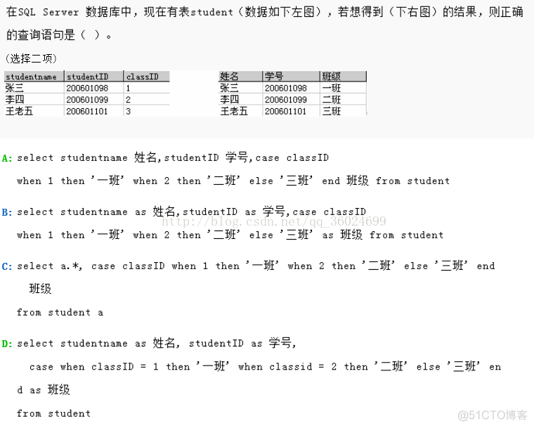 sql server习题含数据库 sqlserver数据库题库_SQL_12