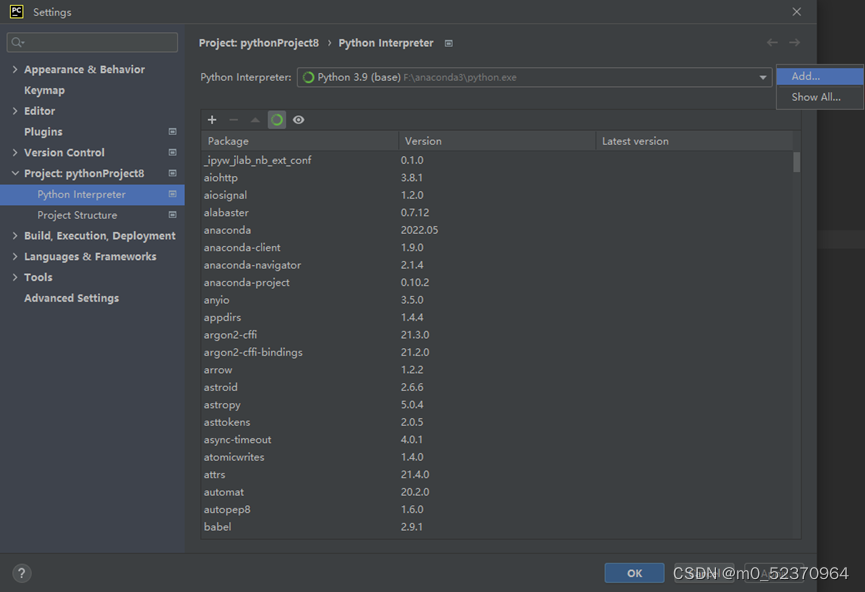 虚拟环境conda改变python版本 pycharm conda 虚拟环境_发行版_14