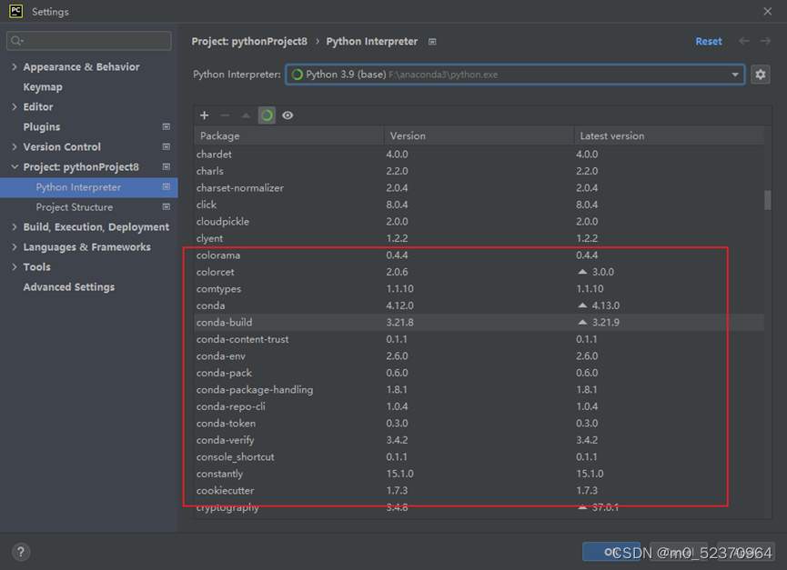 虚拟环境conda改变python版本 pycharm conda 虚拟环境_Python_22