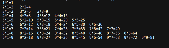 pythonfor循环plot pythonfor循环九九乘法表_python for循环九九乘法表_02