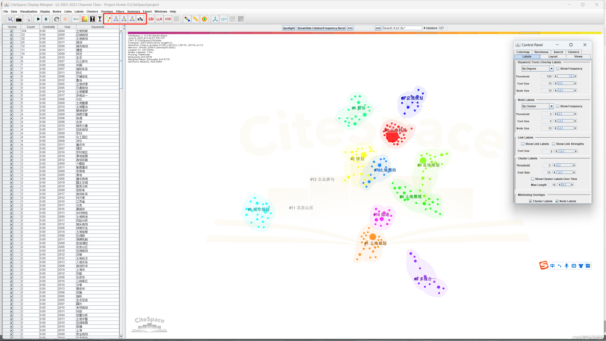 citespace可视化按钮不亮 citespace可视化界面_聚类_31