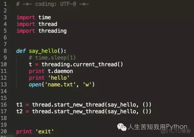 python一个线程中阻塞另一个线程 python线程daemon_多线程