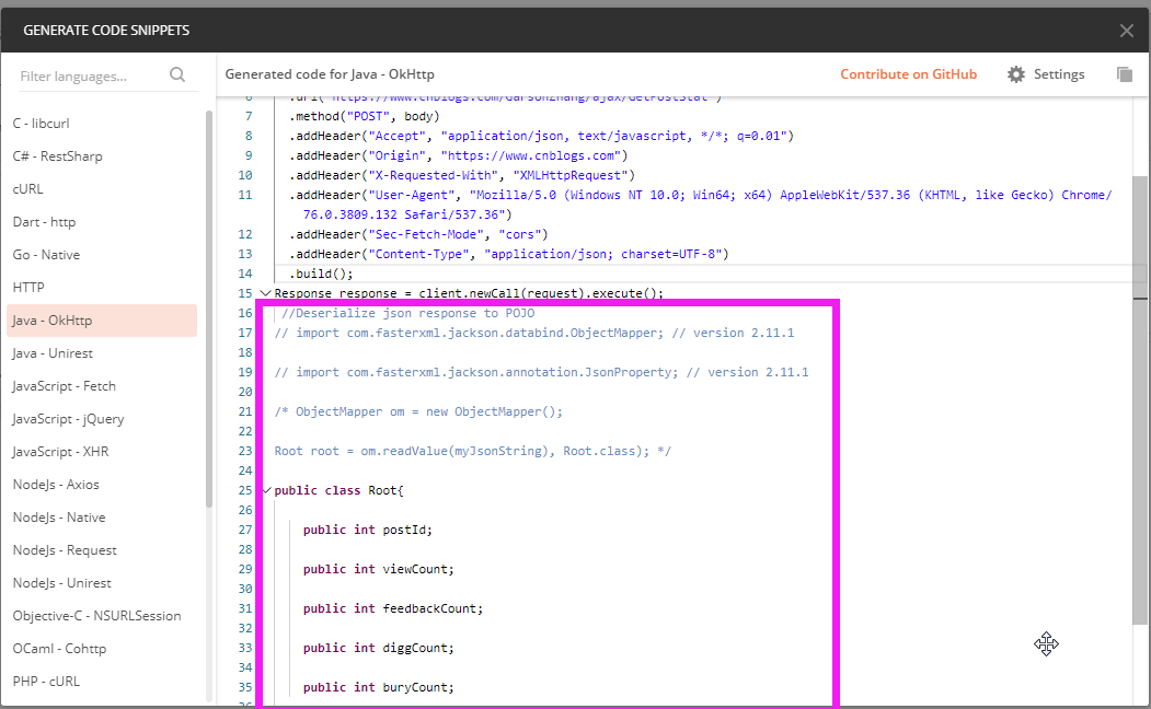 postman中请求转为java postman生成java代码_vue_12