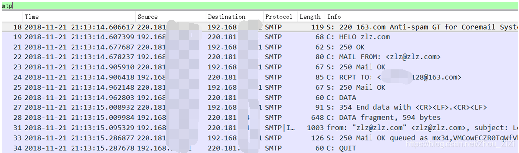 wireshark smtp协议 wireshark捕获smtp_客户端_19