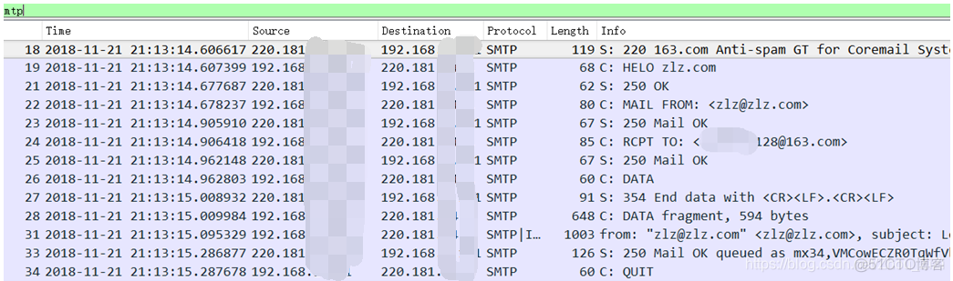 wireshark smtp协议 wireshark捕获smtp_wireshark smtp协议_19