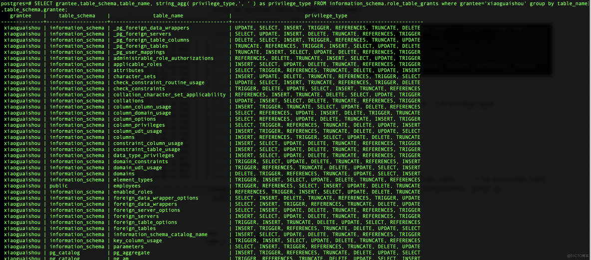 pg授权查看一个schema pg查询表权限_PostgreSQL_06