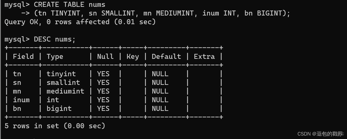 MySQL 整数 Like mysql中整数类型_mysql