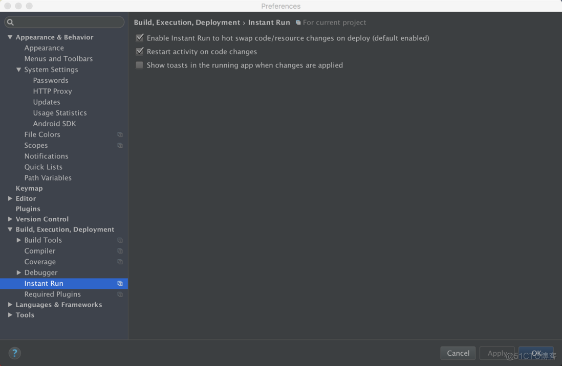 AndroidStudio 开启lint检测 android studio instant run在哪_android_02