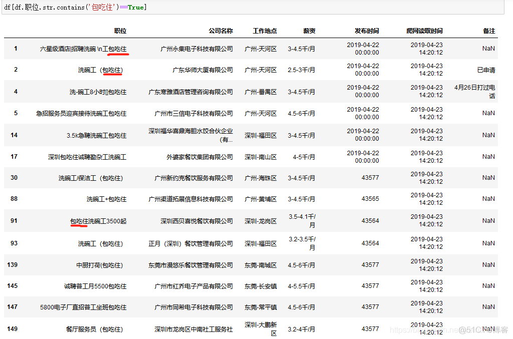 python dataframe如何筛选任意一列非空的行 python筛选excel行数据_字段_11