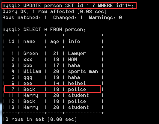 MySQL如何更新某一列字段 mysql更新表中一行数据_插入数据_10