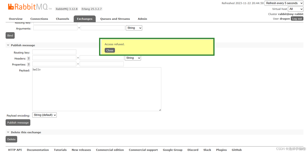 java RabbitMQ 控制台查看消息 rabbitmq控制台手动发消息_ruby_10