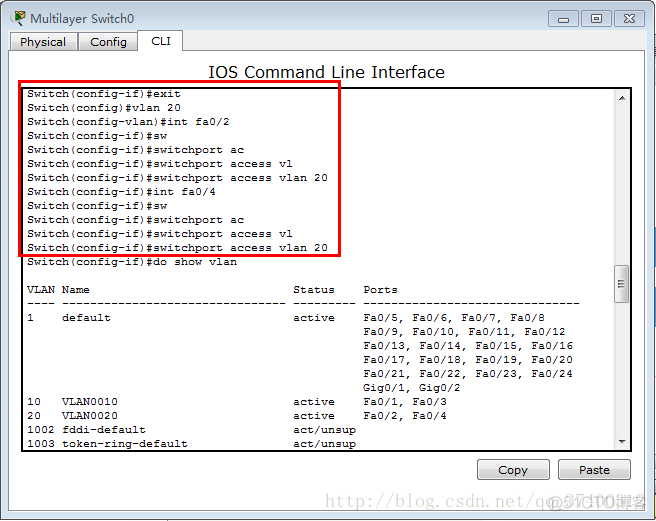 把两个pc放在同一个vlan 如何让两个vlan互通_Cisco Packet Tracer_10