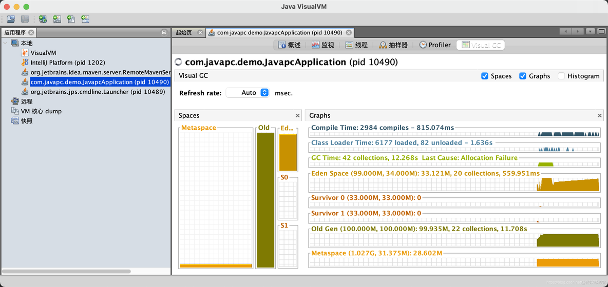 jvisualvm 分析metespace jvisualvm分析内存_spring_07