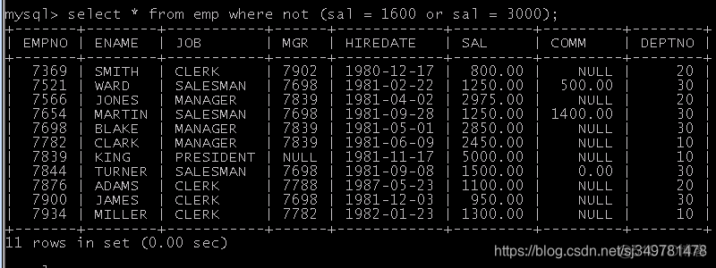 mysql满足某个条件才去关联别的表 mysql查询条件不等于_大小写_18