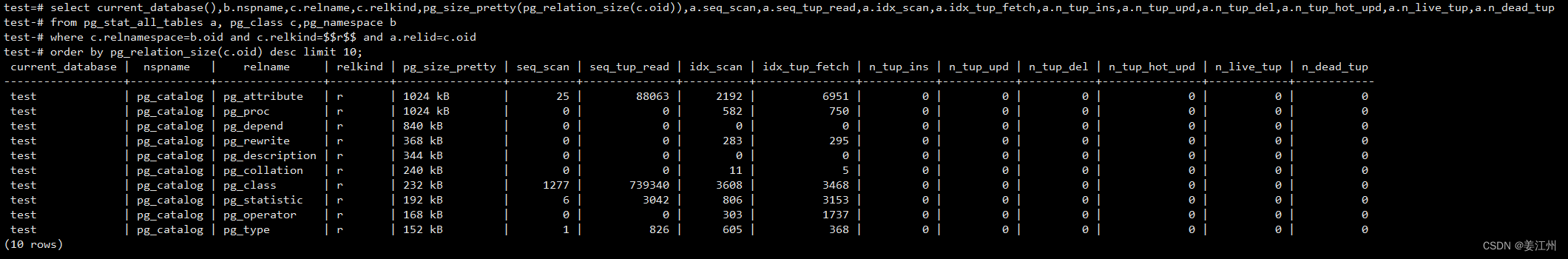 Linux postgres 查数据库版本 linux查看pg数据库运行状态_慢查询