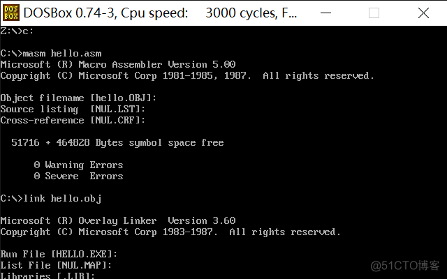 dosbox汇编out of memory怎么解决 dosbox汇编怎么运行_操作系统_07