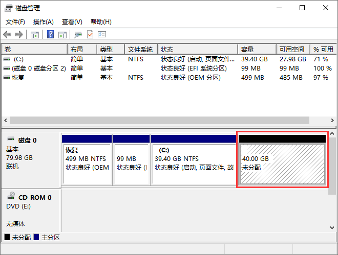 centos查看未分配的磁盘空间 linux查询未分配磁盘_计算机管理 未分配磁盘