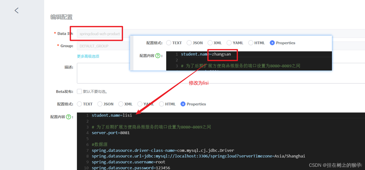 在nacos注册了之后本地springcloud也完成了配置但是还是旧版本的配置 springcloud nacos配置中心_spring cloud_11