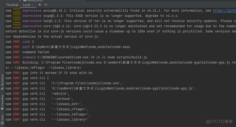 npm安装依赖报错——npm ERR gyp verb cli的解决方法_官网