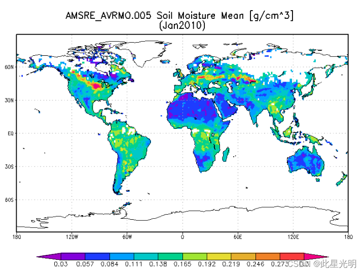 AMSR-E/Aqua 第 3 级全球地表土壤水分月平均值 V005 (AMSRE_AVRMO)_数据库_02