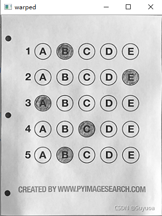 opencv答题卡检测批改 答题卡识别判卷_opencv_25