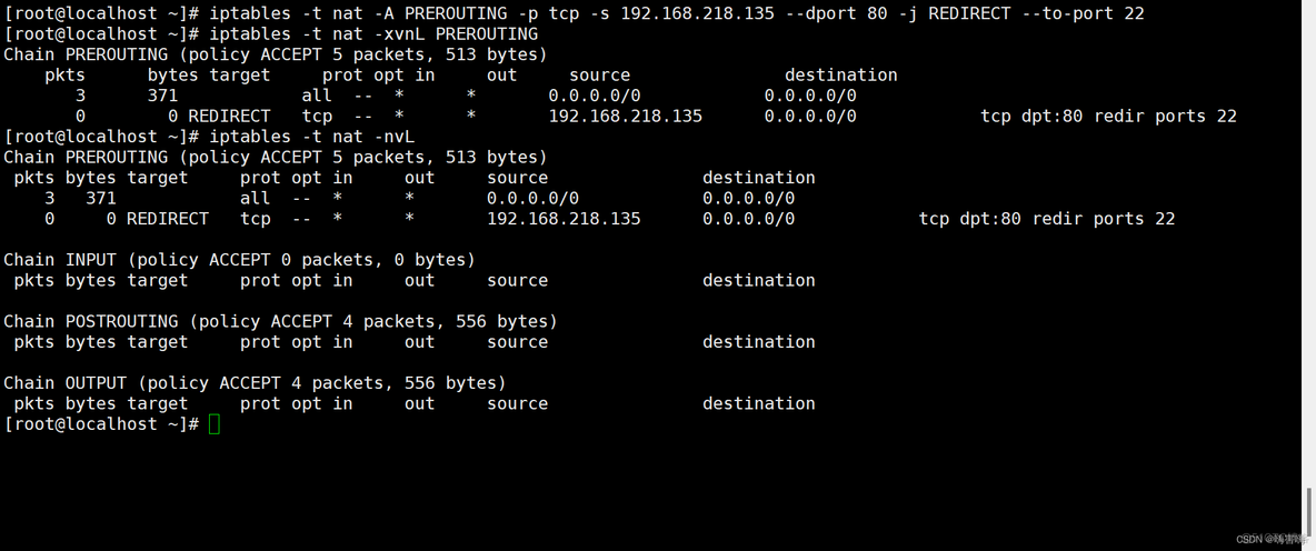 IPTABLES 端口重定向不生效的_IPTABLES 端口重定向不生效的