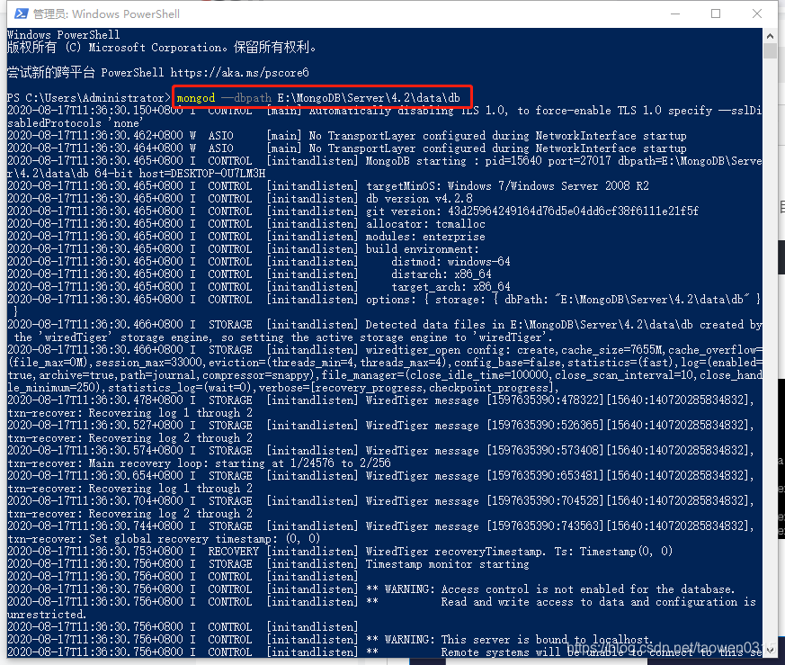 MongoDBCompass需要安装mongodb服务器才能连接们_访问权限_08