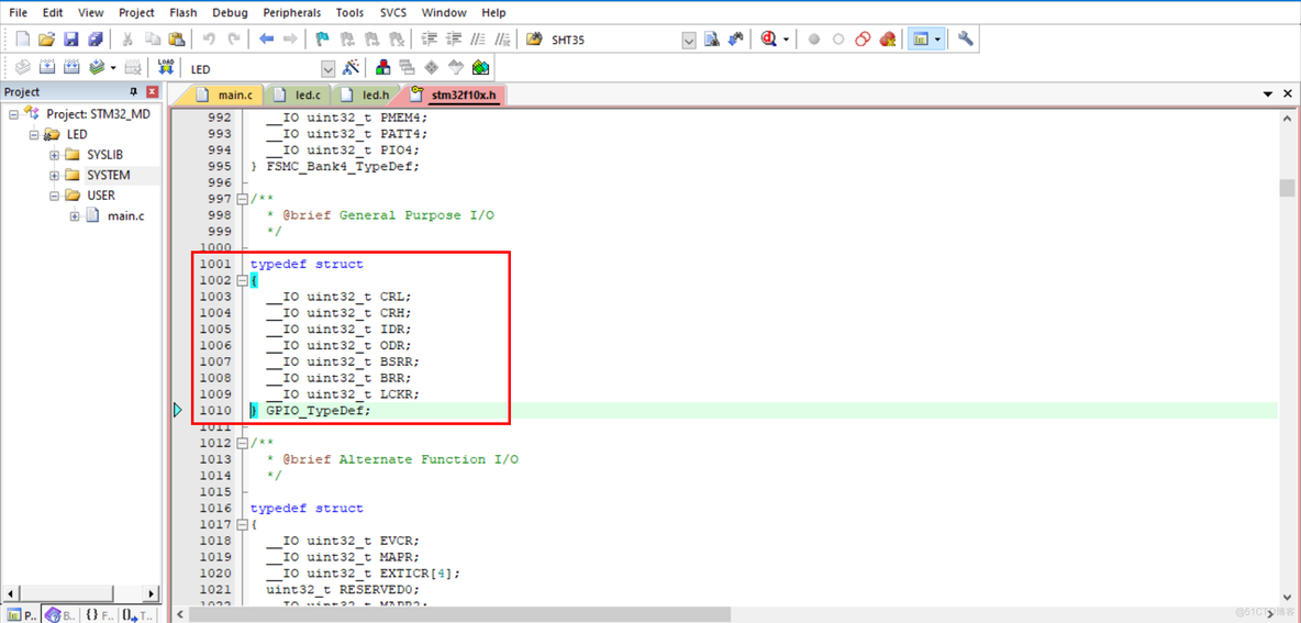 STM32入门开发-详解GPIO口的配置与控制方式（以LED灯为例）_模块开发_13