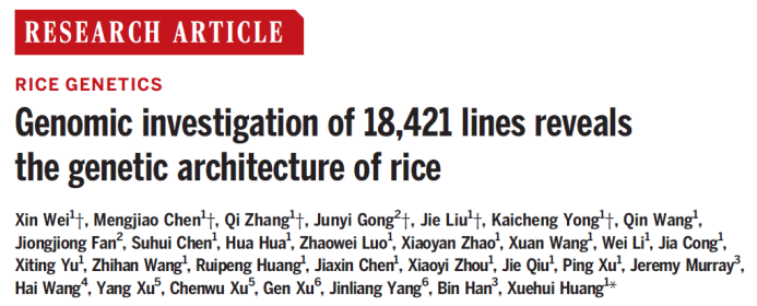 Science | 上海师范大学黄学辉团队解析水稻性状的遗传特征_关联分析