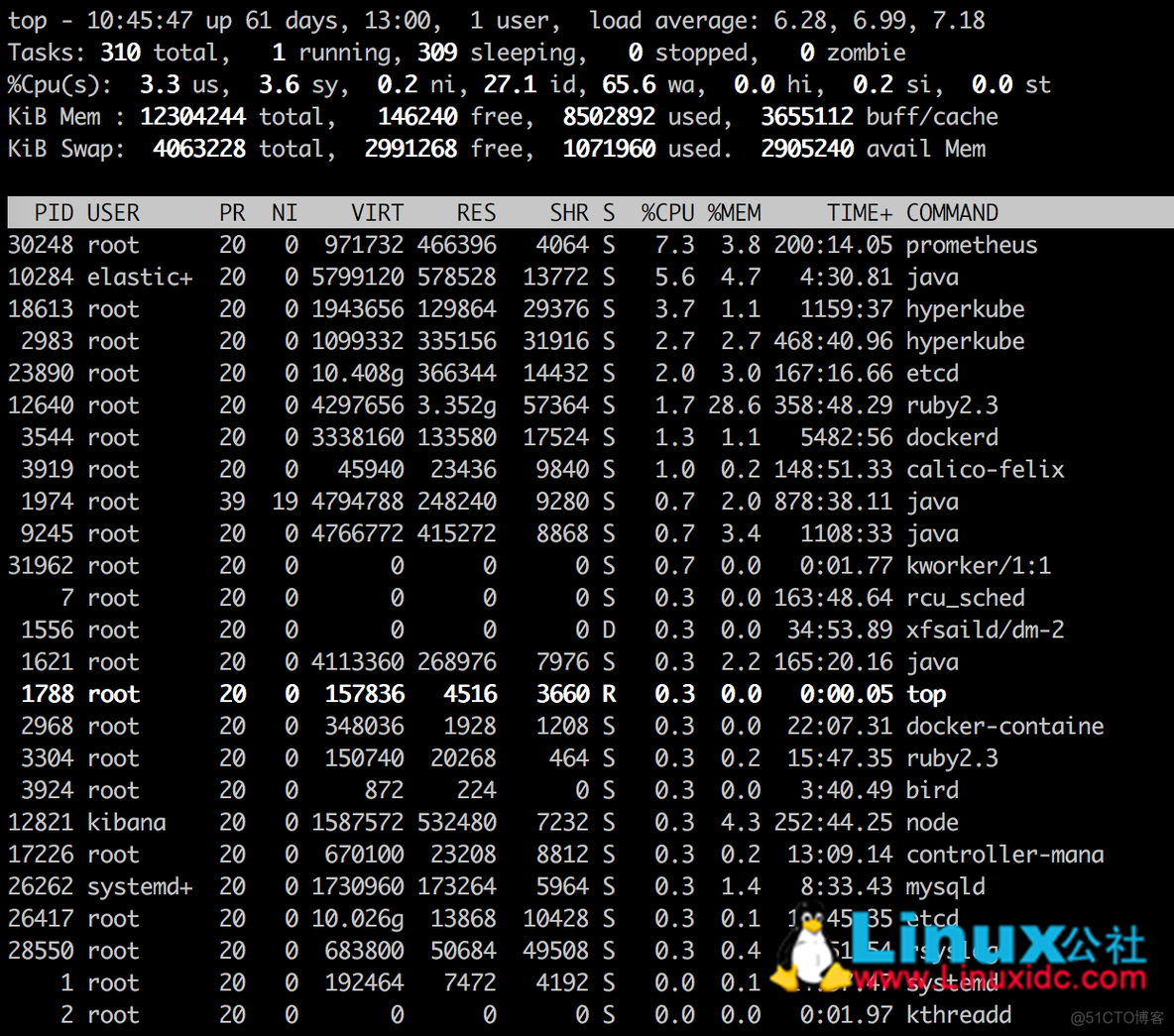 linux top RES命令参数详解_优先级_02