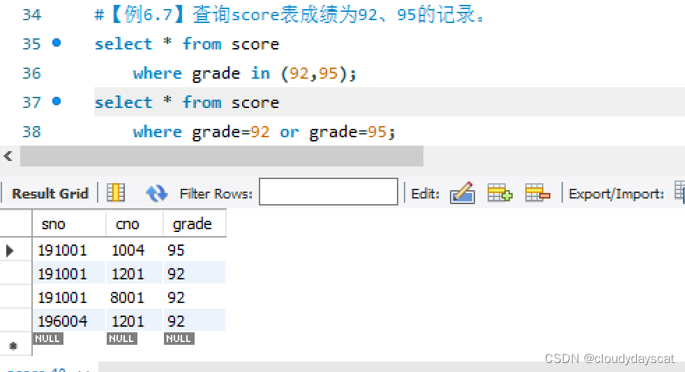 MySQL查询学生姓名及所在地只显示前五行数据_数据库_10