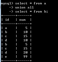 mysql union all 前表没有数据不显示_结果集_08