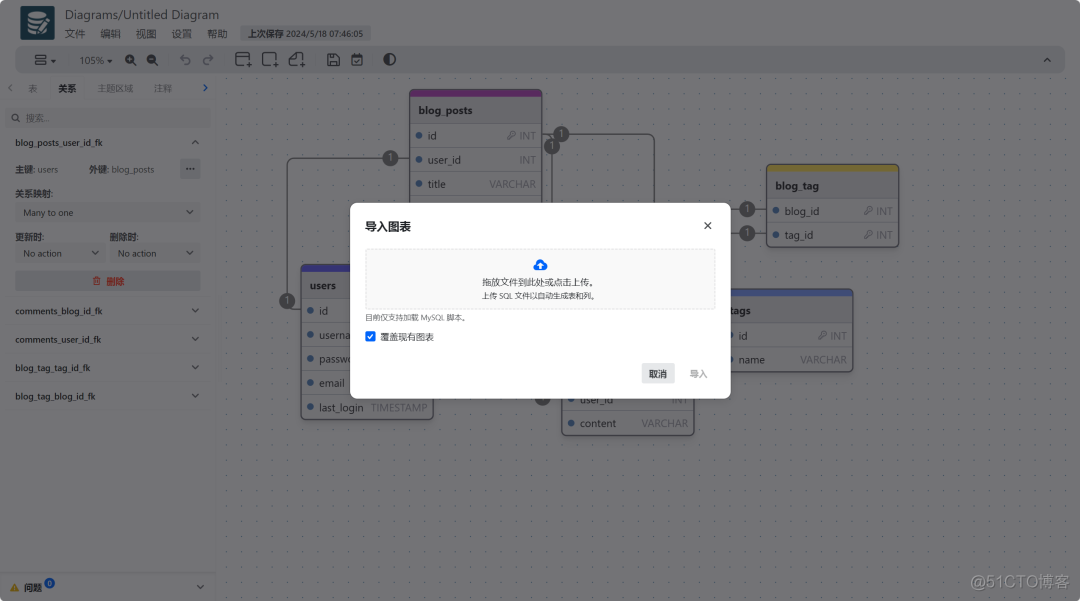 一款免费、简单、直观的开源数据库设计工具和 SQL 生成器--drawDB_测试工具_09