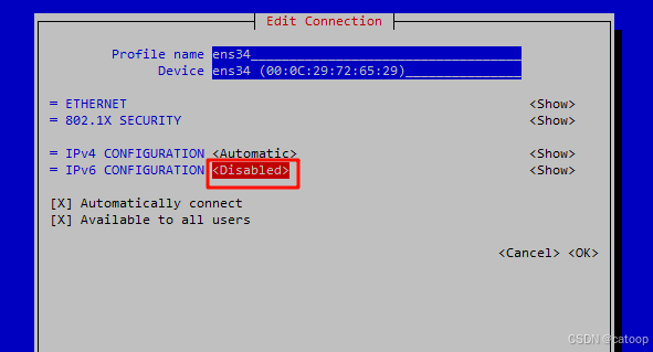 关闭 Linux 服务器上的 IPv6_重启