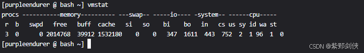 Linux shell编程学习笔记64：vmstat命令 获取进程、内存、虚拟内存、IO、cpu等信息_磁盘_03