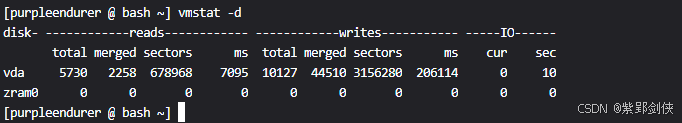 Linux shell编程学习笔记64：vmstat命令 获取进程、内存、虚拟内存、IO、cpu等信息_linux_05