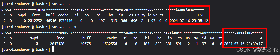 Linux shell编程学习笔记64：vmstat命令 获取进程、内存、虚拟内存、IO、cpu等信息_linux_10