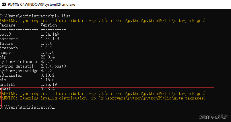 WARNING: Ignoring invalid distribution -ip警告信息如何去掉？_python