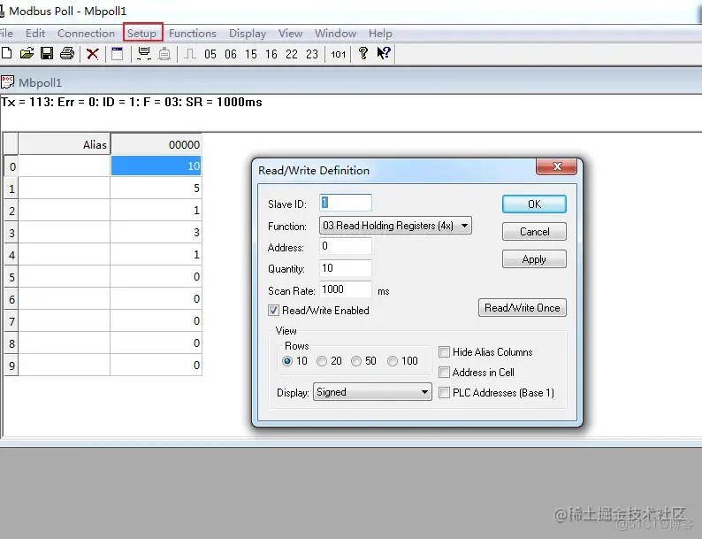 PHP通过Modbus Tcp实时获取设备数据_php_09