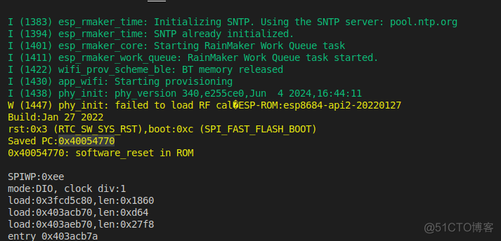 ESP32 出现 failed to load RF 报错_重启