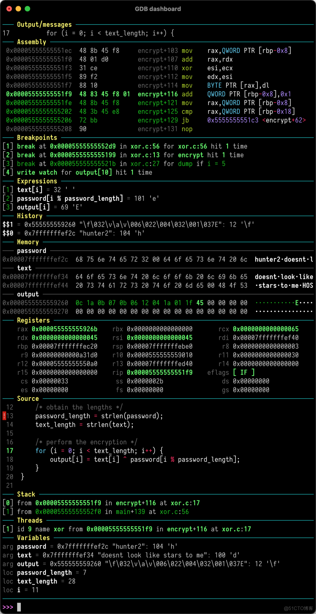 GDB dashboard_Python