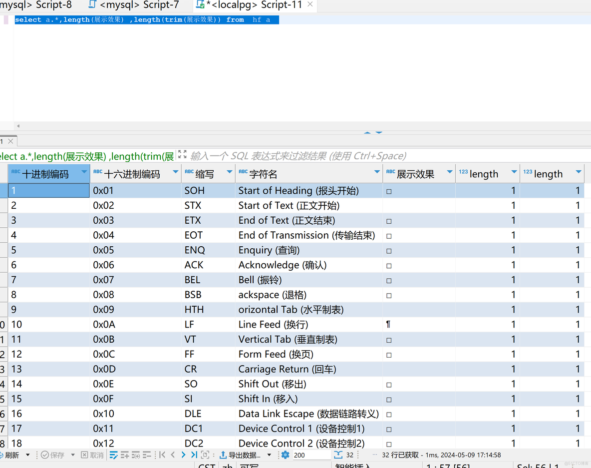 postgresql中控制符带来的数据错觉_分隔符_02