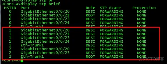 3、【实战中提升自己】华为 华三中小型企业网络架构搭建 【MSTP、链路聚合、VRRP部署】_Core_07