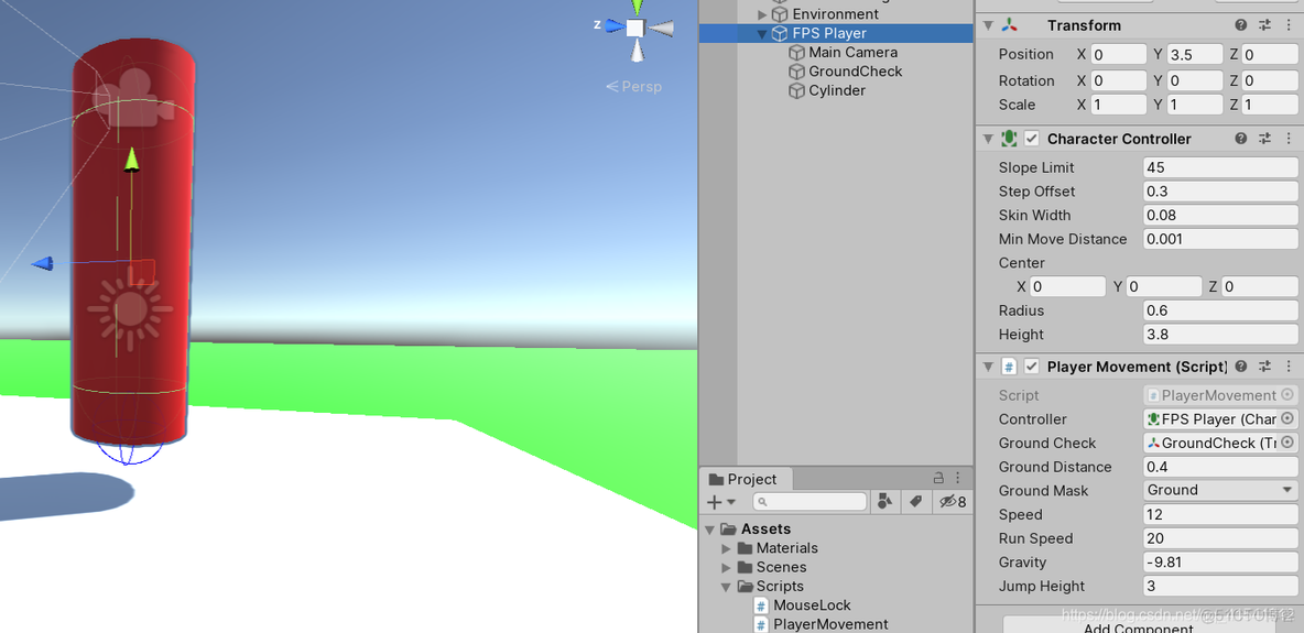 unity3d 第一人称控制器_unity3d_04