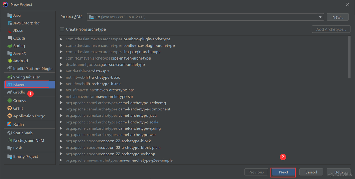 idea 新建项目时generators中maven 和spring 的区别_intellij idea_03